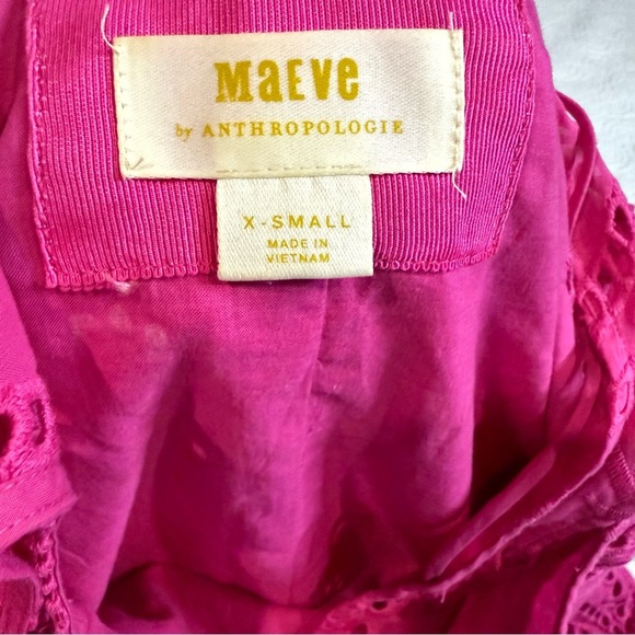 Anthropologie Maeve BELROSE EYELET MAXI DRESS IN PINK size XS - Picture 12 of 13